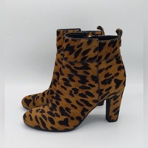 Sam Edelman Sianna Cheetah Print Leather Ankle Boot Size 7.5